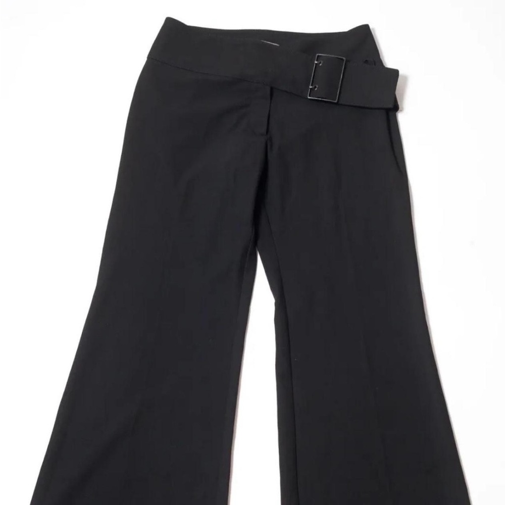 Cop copine y2k black low rise / mid rise flare trousers with asymmetrical belt